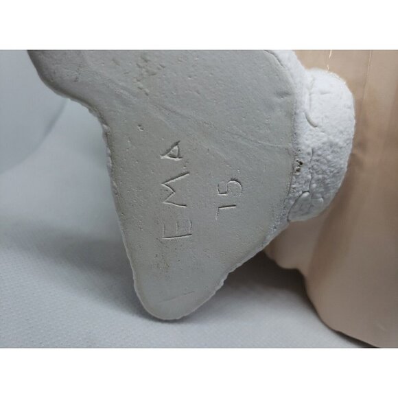 Vintage Planter Bunny Pulling Cart White Rabbit Ceramic Plant Accessory Easter - Picture 11 of 13